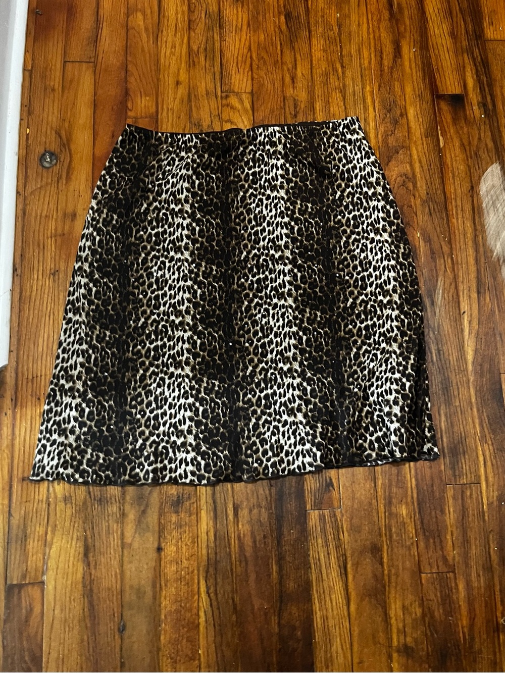 I.N. Studio Black and Brown Animal Print A-Line Skirt
